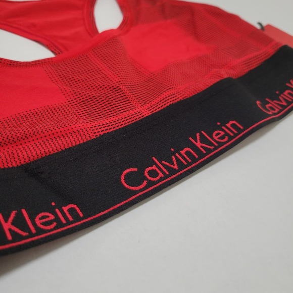 Calvin Klein Modern Cotton Modern Cotton Bralette, Plaid Red NWT $30 XS - Picture 5 of 8